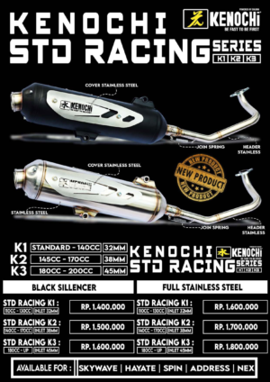 KENOCHI RACING EXHAUST SYSTEM - TYPE STD RACING K SERIES (BLACK & SS SERIES)