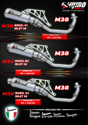 Shijiro Racing Exhaust Type M38 SERIES For Vespa 2v/3v & IGET