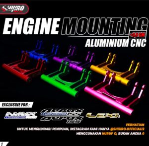 SHIJIRO RACING PARTS - ENGINE MOUNTING ALUMINIUM FOR YAMAHA AEROX,N-MAX,LEXI (+ 3,5cm)