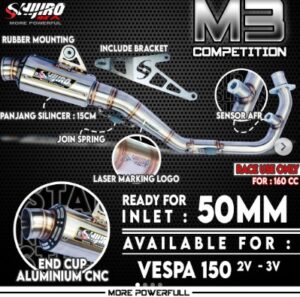 SHIJIRO RACING EXHAUST SYSTEM - TYPE M3 COMPETITION FOR VESPA 125/150